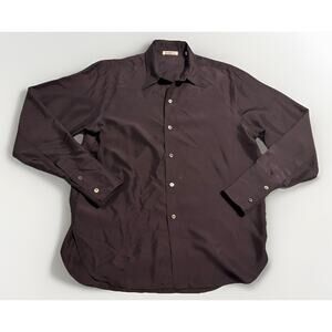 Buck Mason Lightweight Long Sleeve Button Up 100% Silk Black EUC Sz M